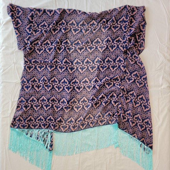 LuLaRoe Monroe Kimono with Fringe- Large - Picture 3 of 3